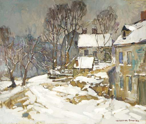 William Lester Stevens - New England Village in Winter