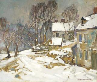William Lester Stevens - New England Village in Winter