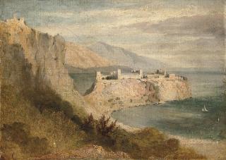 William Linton, R.B.A. - The Grimaldi Palace, The Rocher de Monaco
