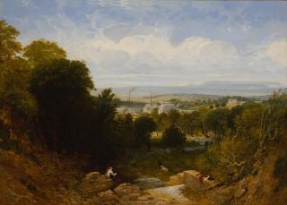 William Linton, Rba - View of Broad Oak Printworks, near Accrington, Lancashire, with Broad Oak House beyond