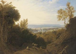 William Linton - View of Broad Oak Printworks, near Accrington, Lancashire, with Broad Oak House beyond