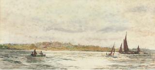 William Lionel Wyllie, R.A. - A Thames Barge Running Up The Estuary