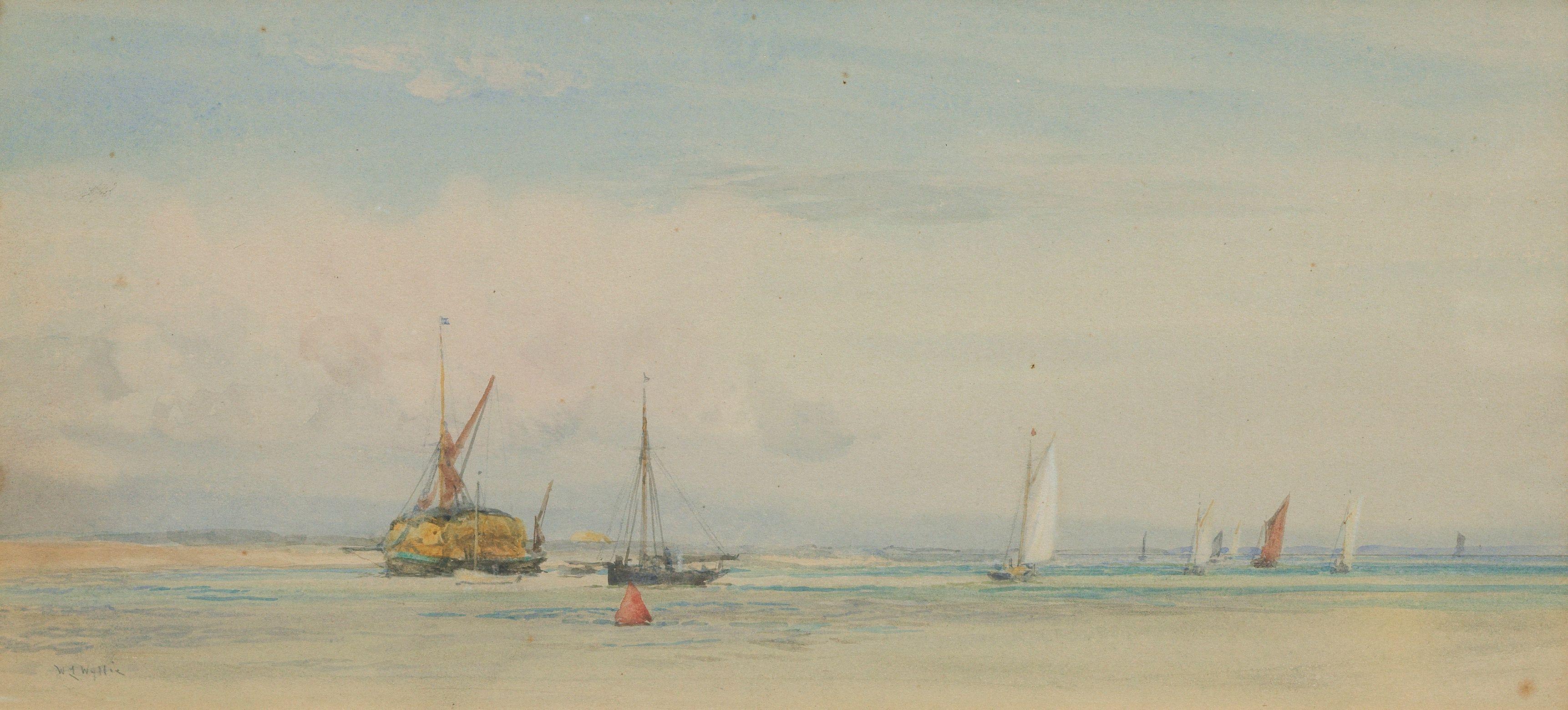 William Lionel Wyllie, R.A. - Hay Barges, Folly Bay