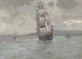 William Lionel Wyllie, R.A. - Running Up The Channel