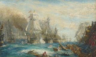 William Lionel Wyllie, R.A. - Study for \'The Battle of Trafalgar, 21 October 1805\'