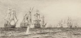 William Lionel Wyllie, R.A. - The battle of Trafalgar (one illustrated)
