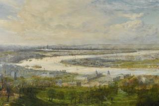 William Lionel Wyllie, R.A. - The Flowing River Winds Past Palace, Park, And The Homes Of Toiling Millions
