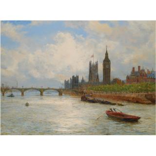 William Lionel Wyllie R.A. - The Houses Of Parliament