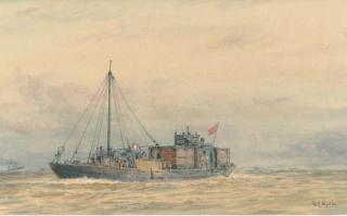 William Lionel Wyllie, R.A. - The wartime auxiliary X222 at work