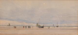 William Lionel Wyllie, RA - Fisherfolk on a beach