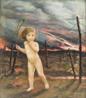 William Logsdail - An allegory of war: Peace lost in no man\'s land