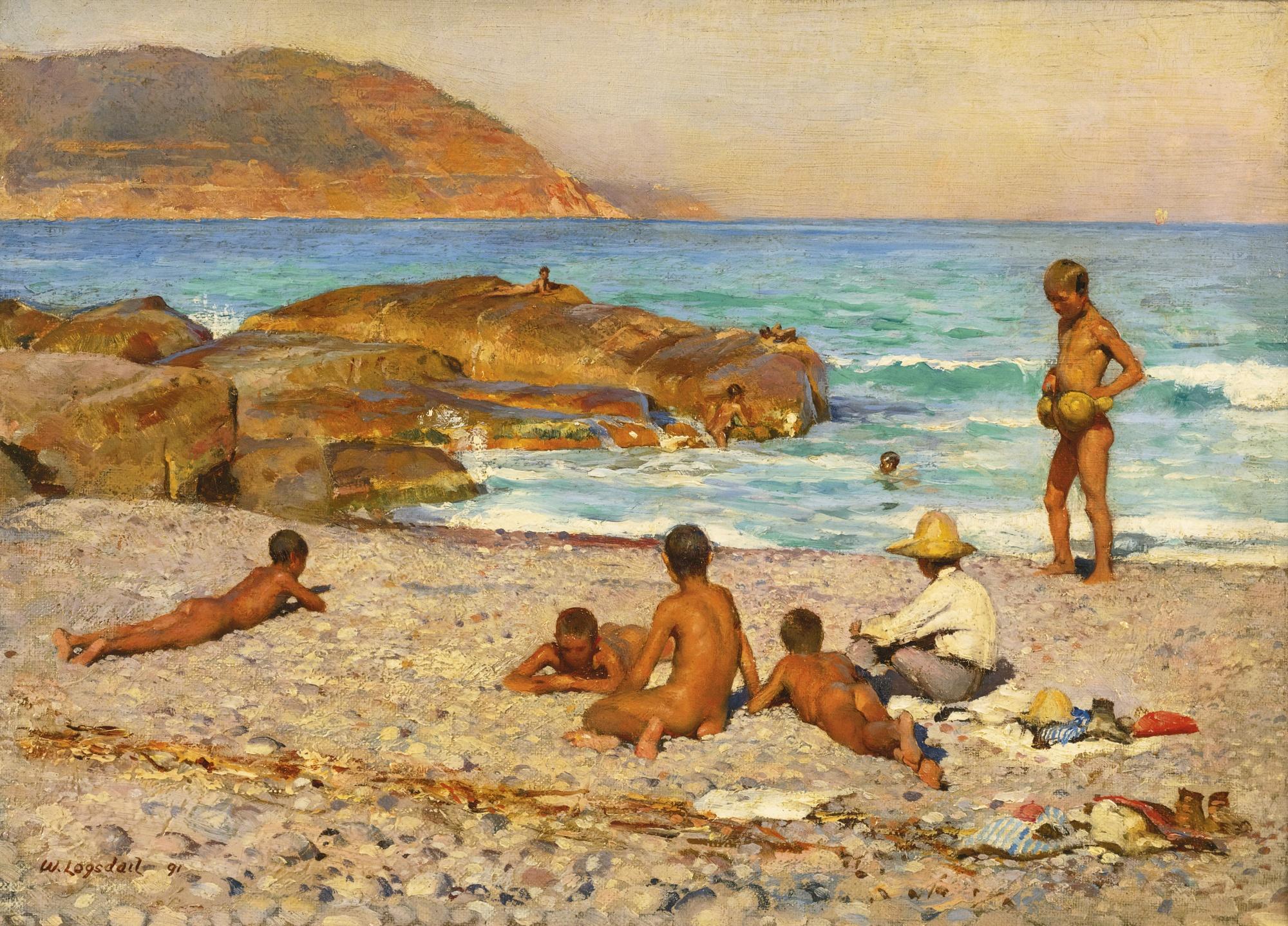 William Logsdail - Boys Bathing