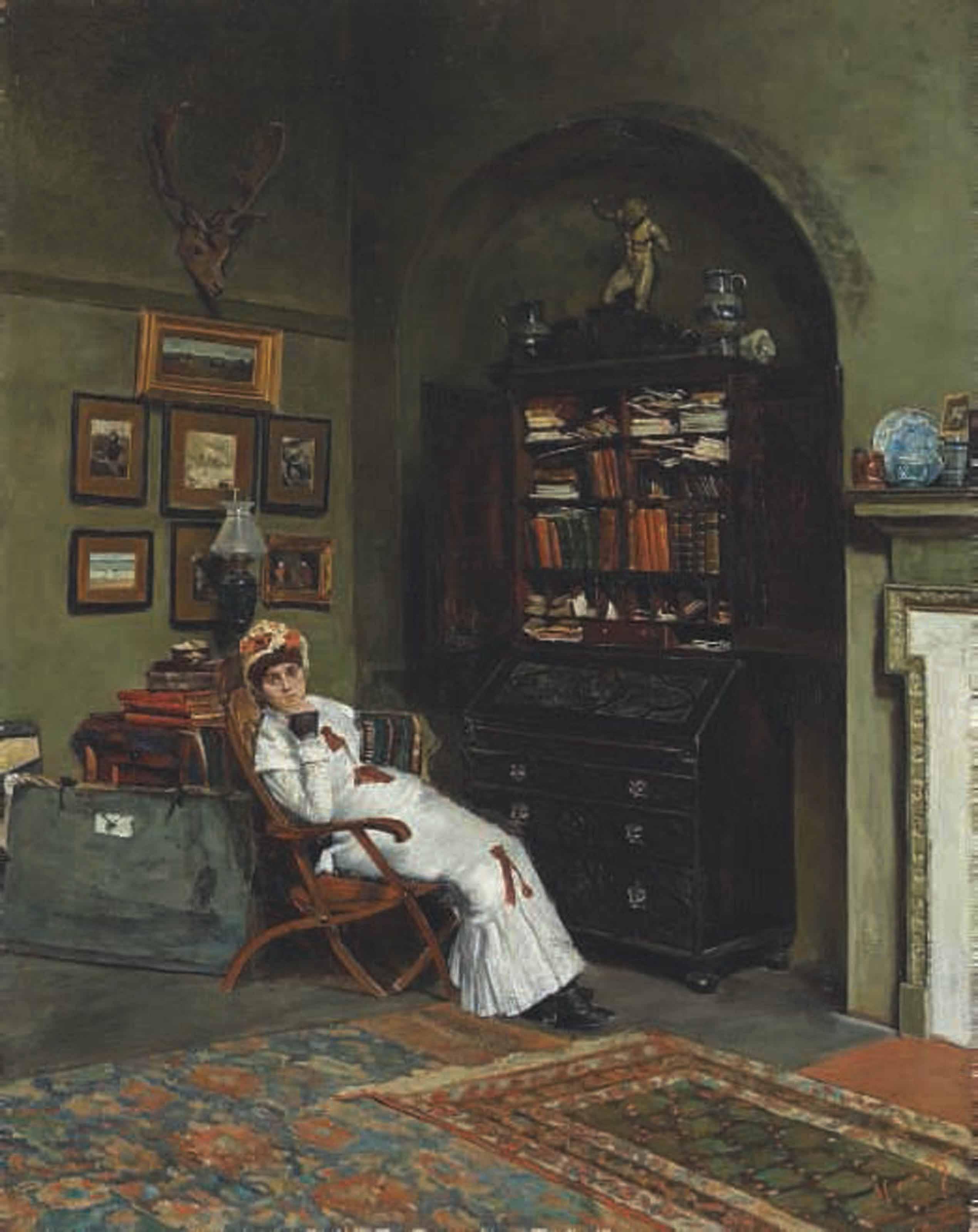 William Logsdail - Portrait Of Esther Kenworthy Waterhouse In The Artist\'S Studio, Primrose Hill
