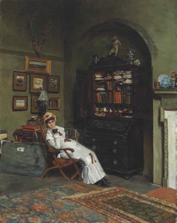 William Logsdail - Portrait Of Esther Kenworthy Waterhouse In The Artist\'S Studio, Primrose Hill