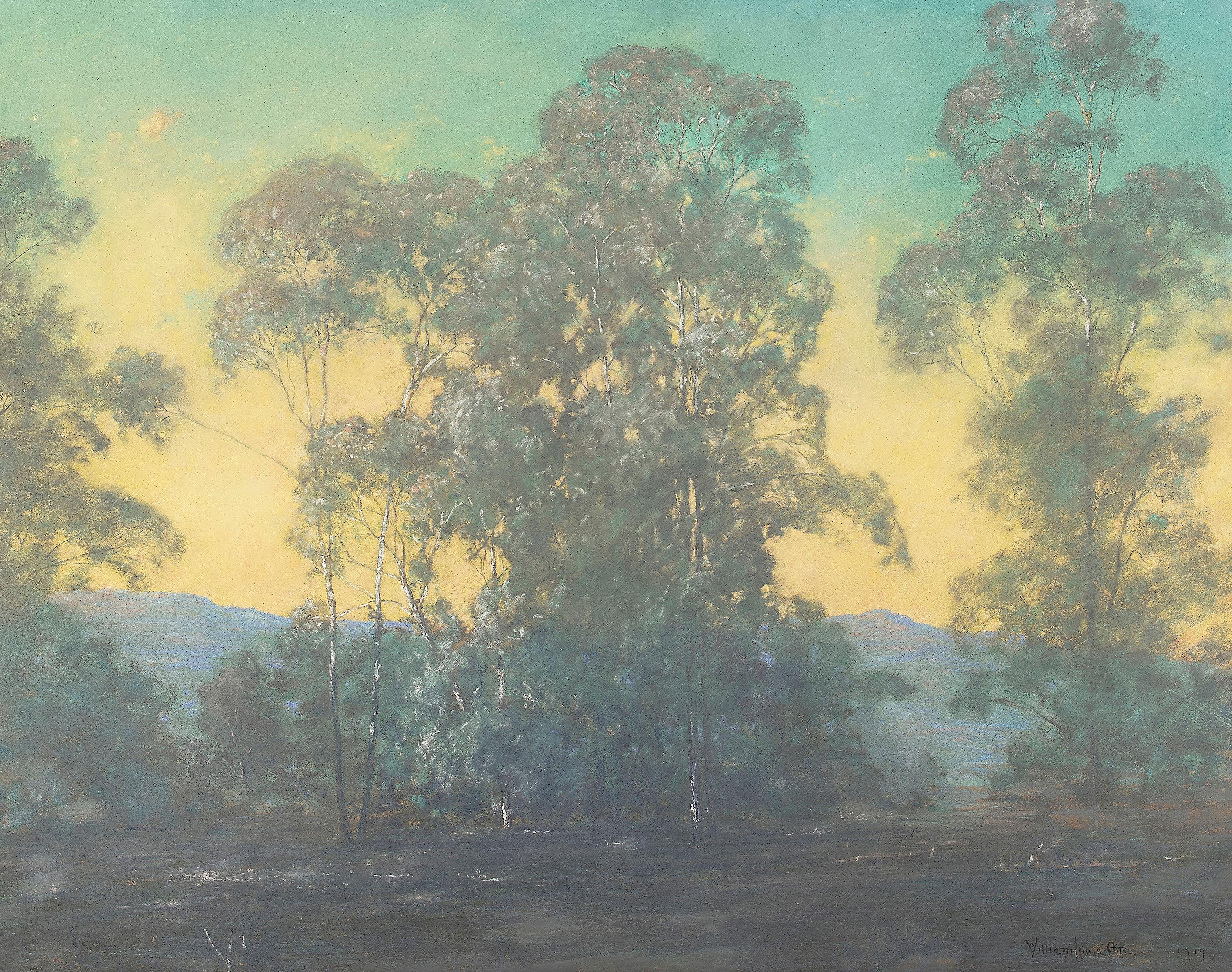 William Louis Otte - The Sun\'s Last Caress sight 22 x 28 in. framed 30 1/2 x 36 3/4 in.