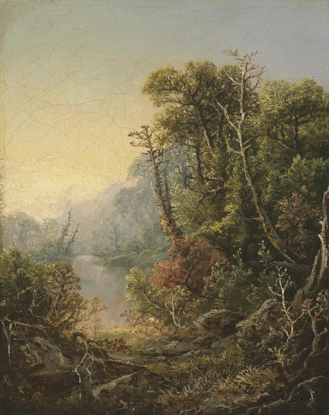 William Louis Sonntag - Autumn River Landscape