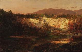 William Louis Sonntag - Shadows Rising and Sun Setting, New Hampshire