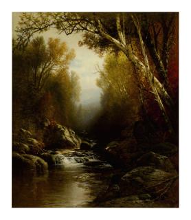 William M. Hart - A Forest Stream