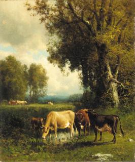 William M. Hart - Cows In The Meadow