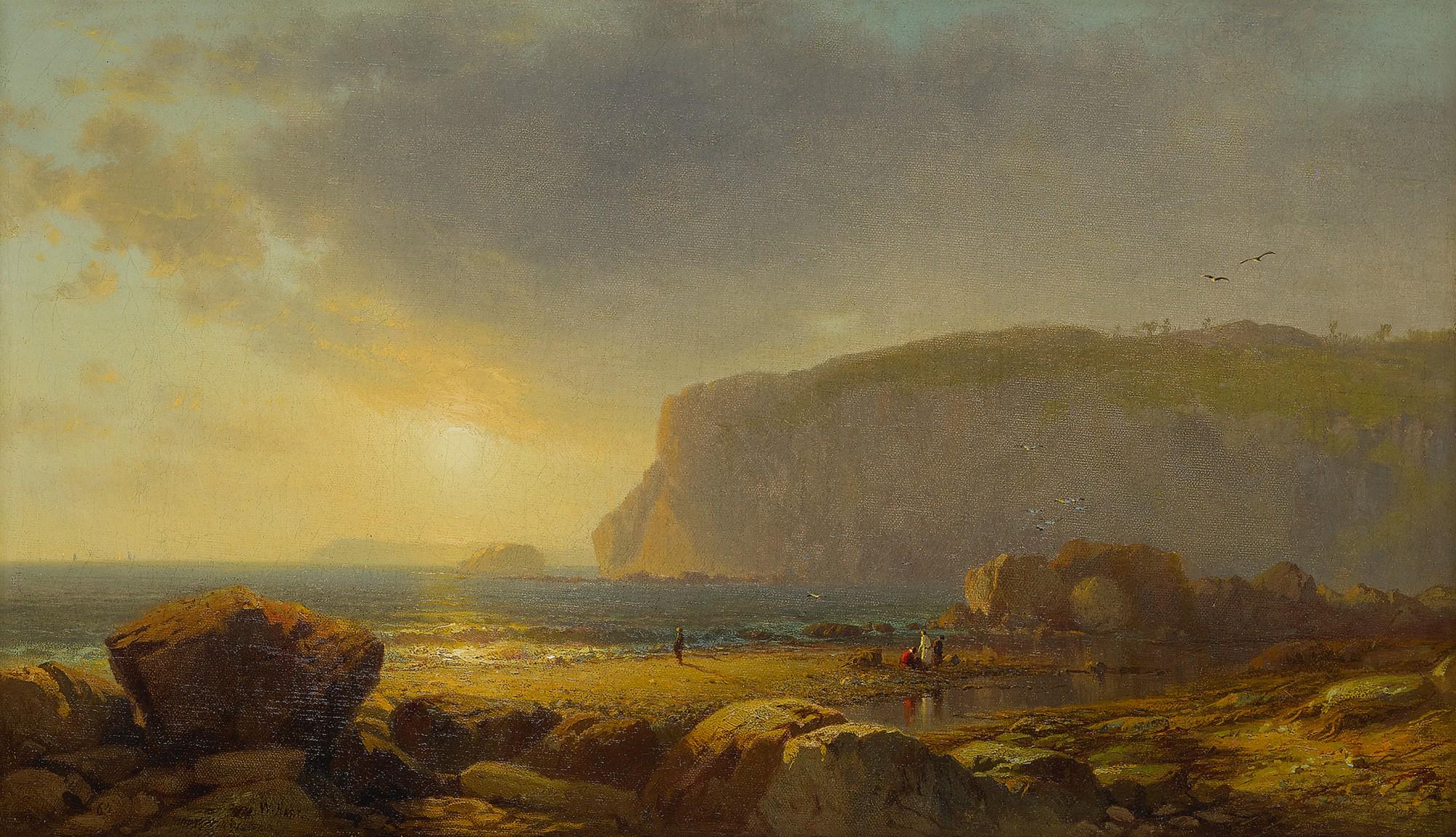 William M. Hart - Rocky Coast At Sunset, Grand Manan