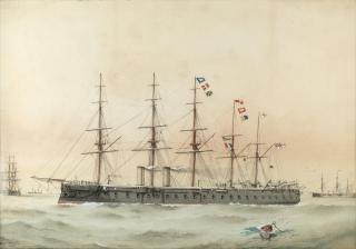 William Mackenzie Thomson - The Minotaur-class armoured frigate HMS Minotaur, launched 1863