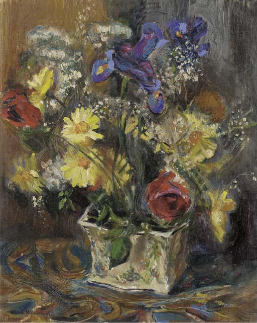 William Malherbe - Nature morte avec vase de fleurs