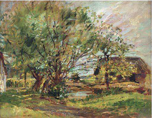 William Mark Fisher, R.A., R.O.I., R.I. - The clump of willows