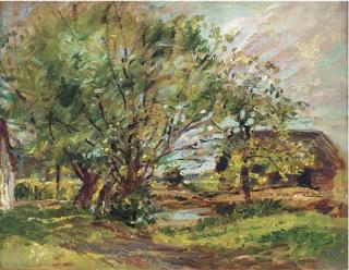 William Mark Fisher, R.A., R.O.I., R.I. - The clump of willows