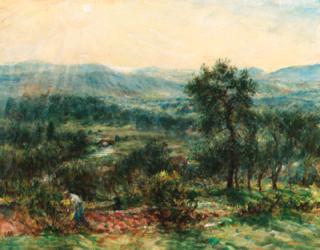 William Mark Fisher, R.A. - A peasant toiling in the heat of Provence