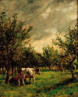 William Mark Fisher, R.A. - Cattle resting in an orchard