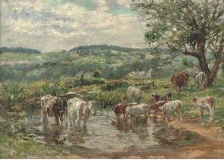 William Mark Fisher, R.A. - Cattle Watering