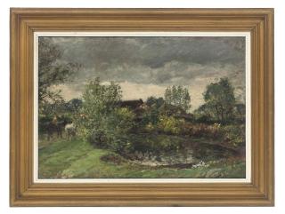 William Mark Fisher, R.A. - The farm pond