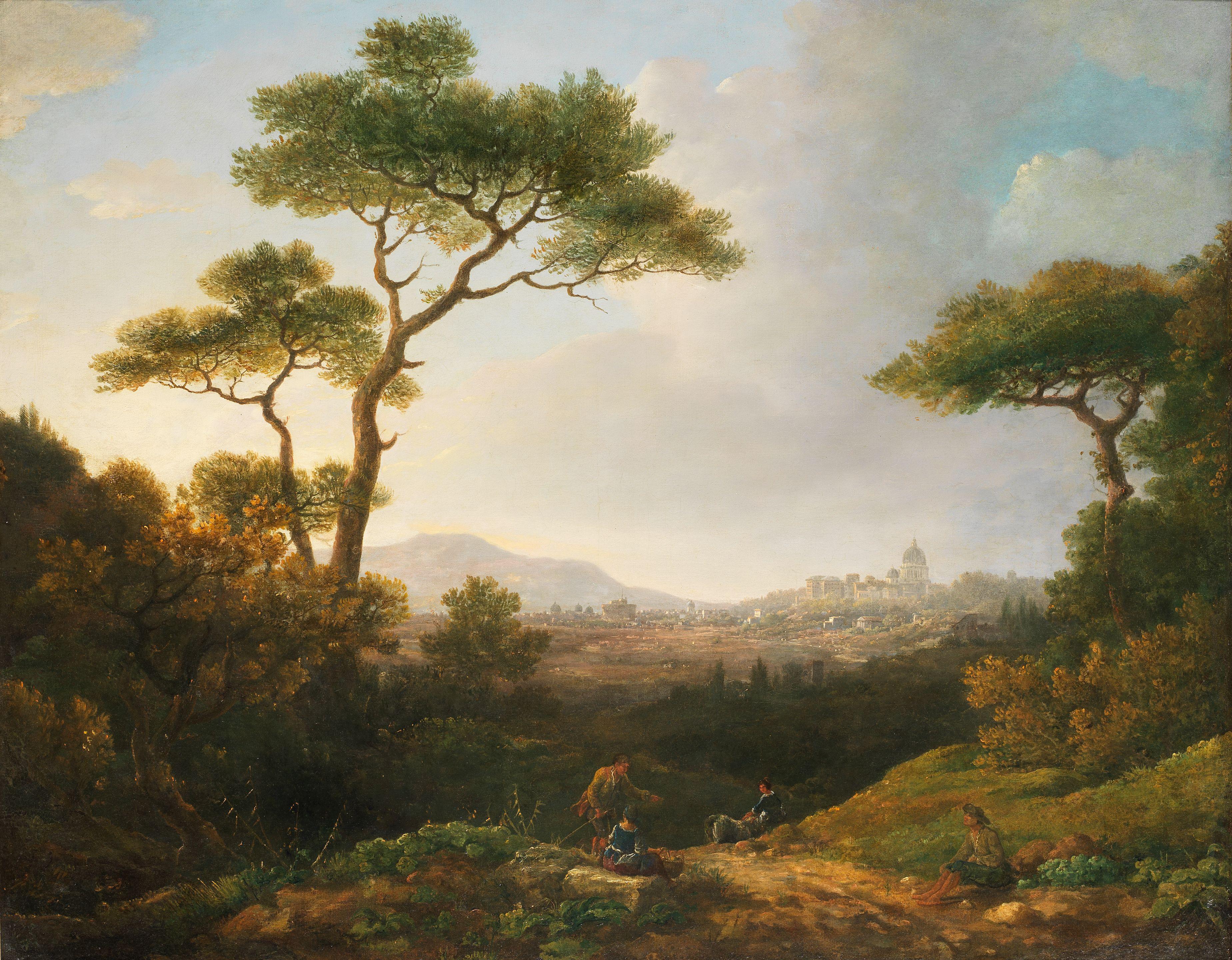 William Marlow - A distant view of Rome from the North