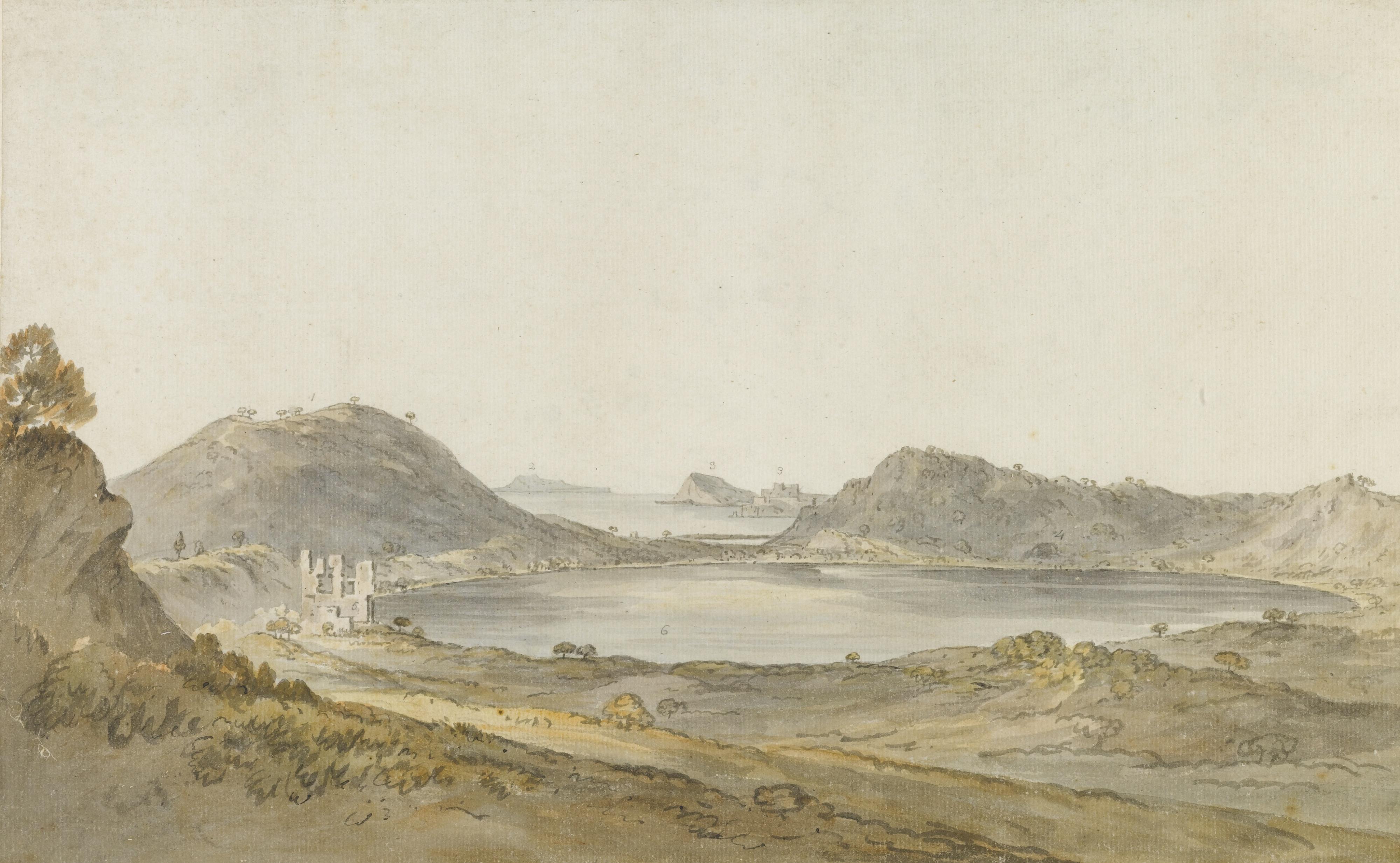 William Marlow - Lake Avernus, Looking Towards The Island Of Capri