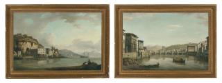 William Marlow - The Bay Of Naples With Santa Maria Degli Angeli; And The Arno Towards The Ponte Alle Grigio