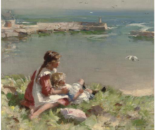 William Marshall Brown, R.S.A., R.S.W. - Overlooking The Harbour