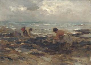 William Marshall Brown, R.S.A., R.S.W. - The Mussel Gatherers