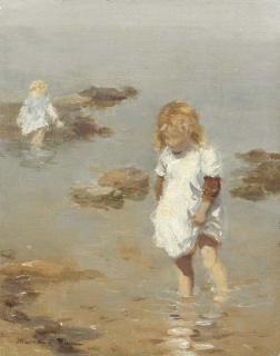 William Marshall Brown, R.S.A., R.S.W. - Wading