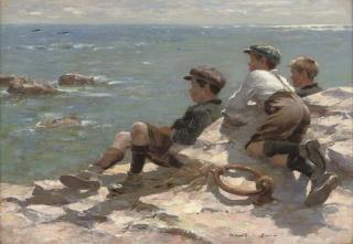 William Marshall Brown, R.S.A., R.S.W. - Watching the boats