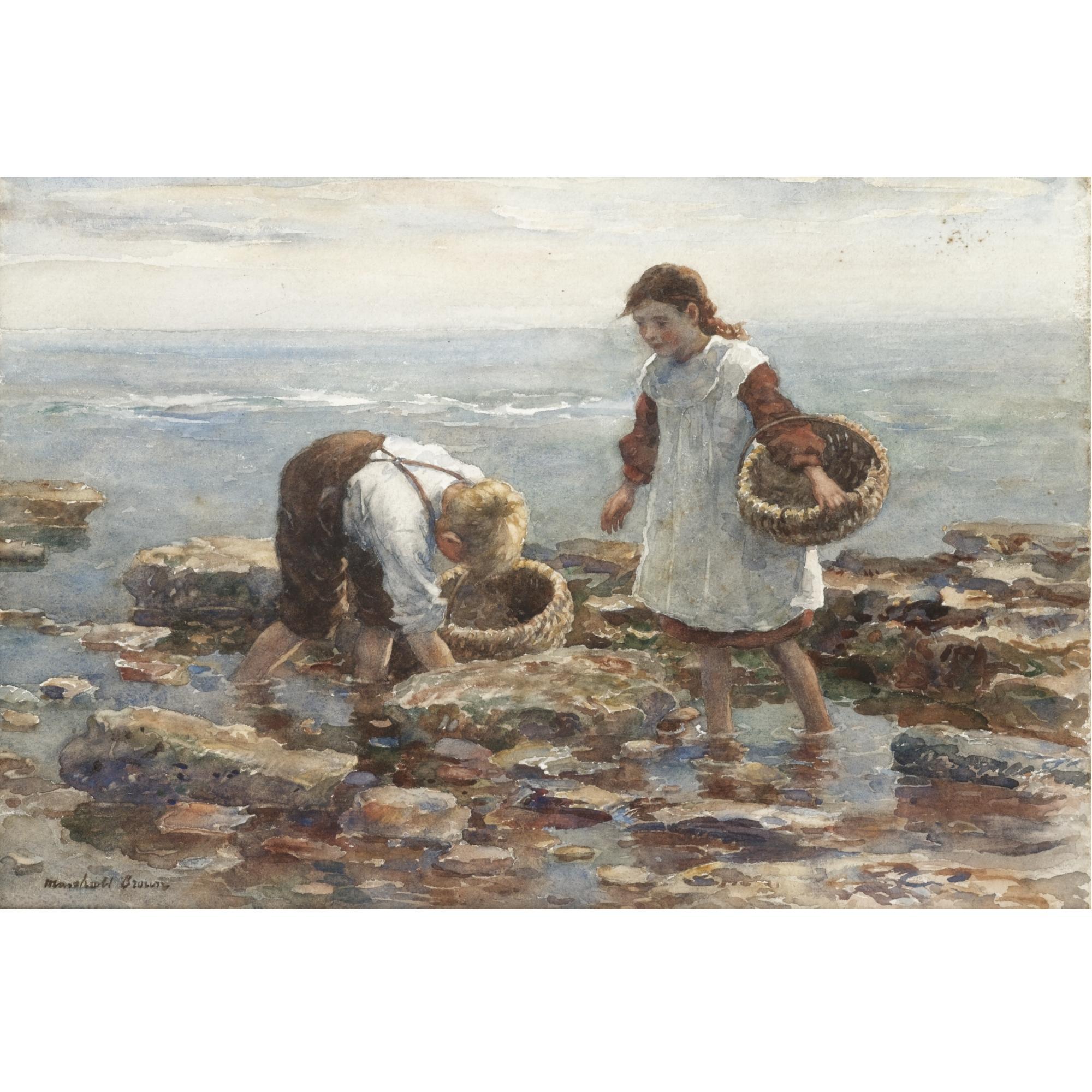 William Marshall Brown, RSA, RSW - Mussel Gatherers