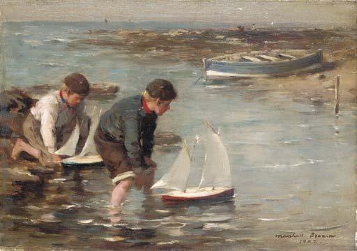 William Marshall Brown - Playing by the shore