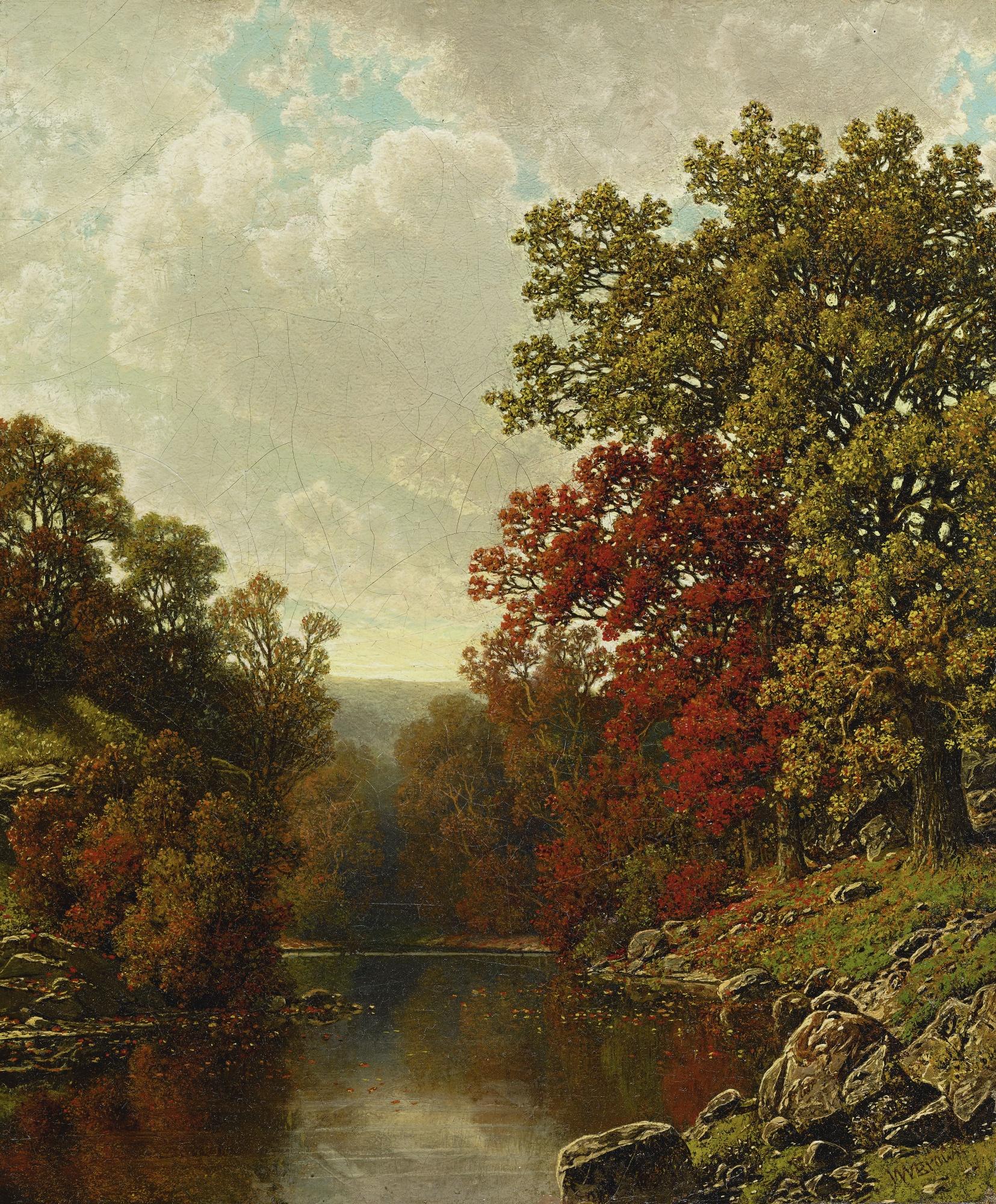 William Mason Brown - Autumn On A Lake