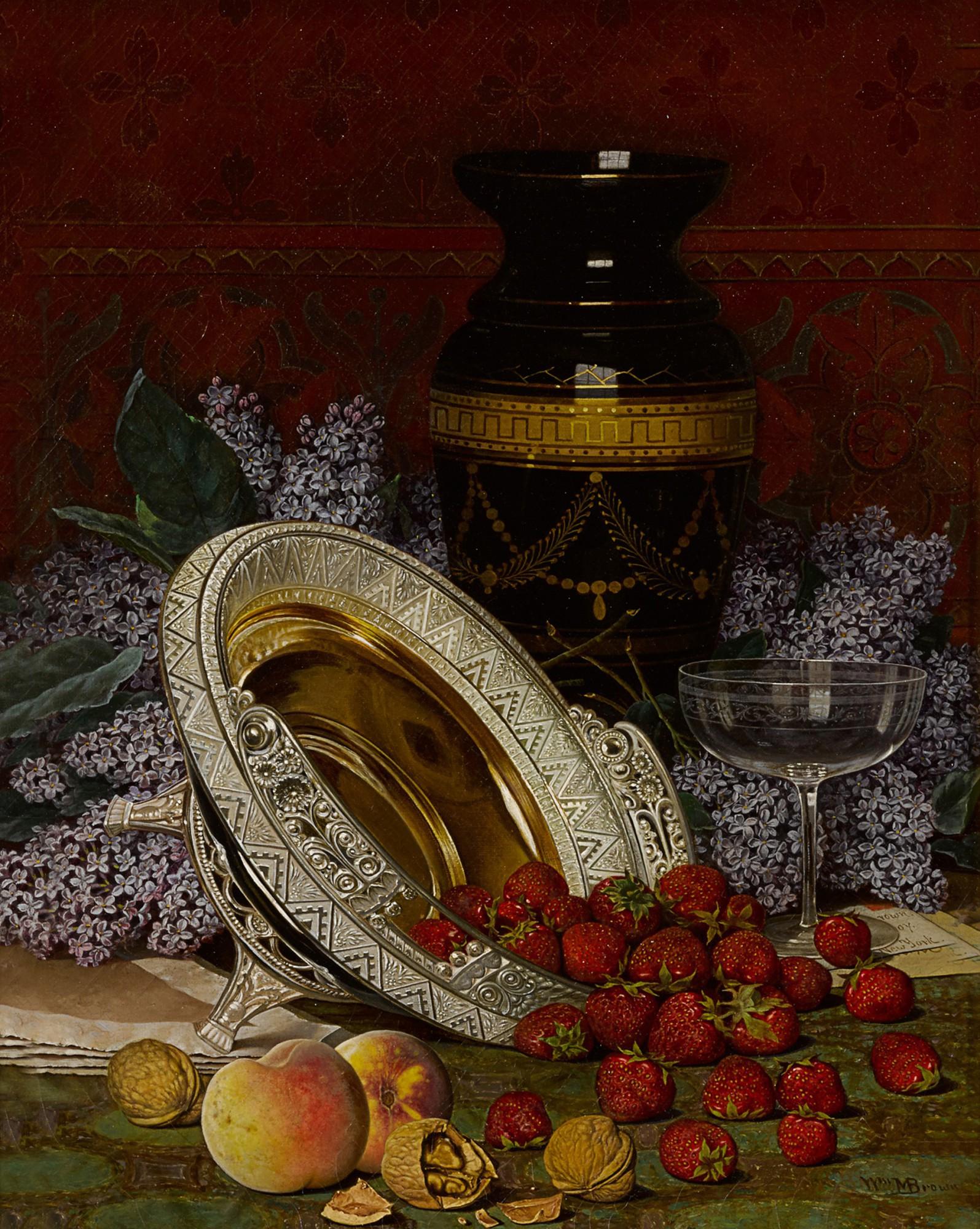 William Mason Brown - Still Life with Strawberries and Lilacs