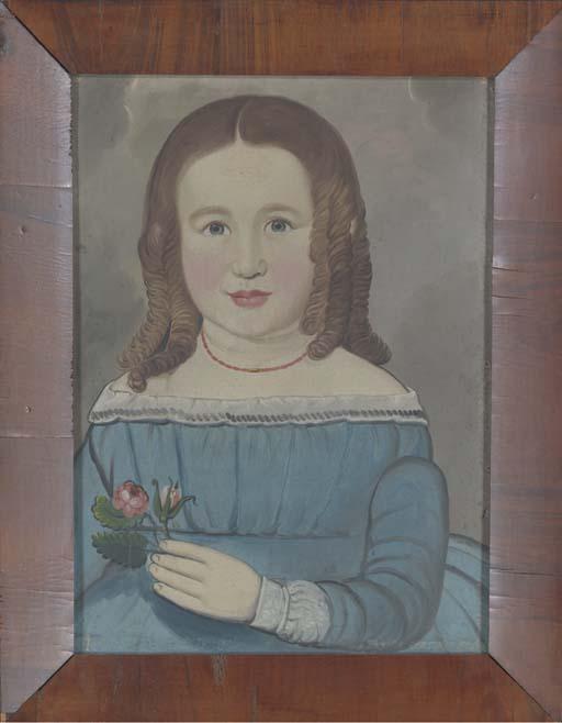 William Matthew Prior - Portrait of a Young Girl in a Blue Dress