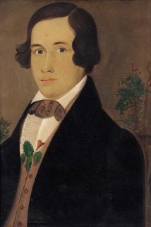 William Matthew Prior - Portrait of a Young Man in Beige Vest with Floral Decoration