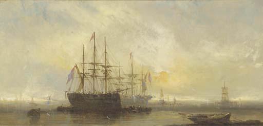 William McAlpine - Big ships in an anchorage