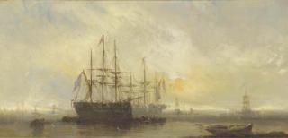William McAlpine - Big ships in an anchorage