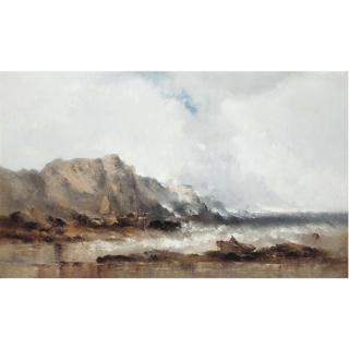 William Mcalpine - Stormy Seas With Fishing Boats; Stormy Seas With A Castle Beyond