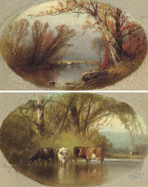 William Mcdougal Hart - Autumn Tints; And Summer Afternoon: A Pair of Works