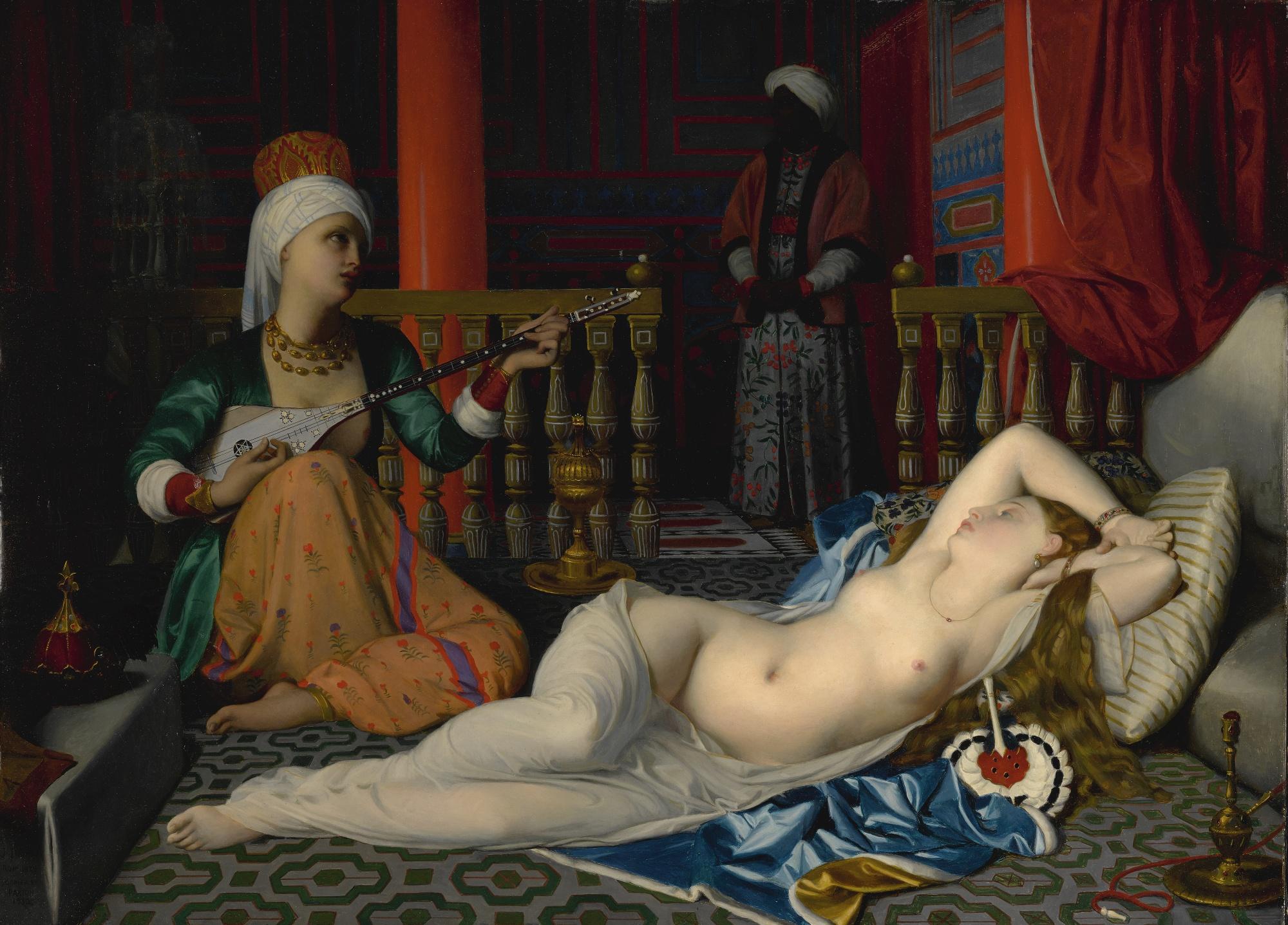 William McGregor Paxton - American odalisque With A Slave (Copy After Ingres)